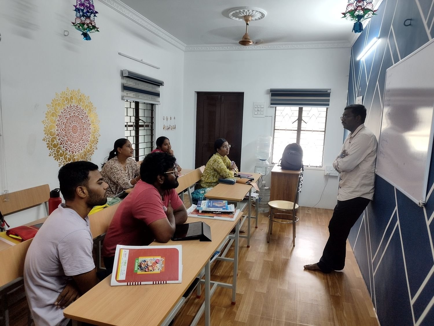 Students attending a class at the Adhira IAS Academy centre