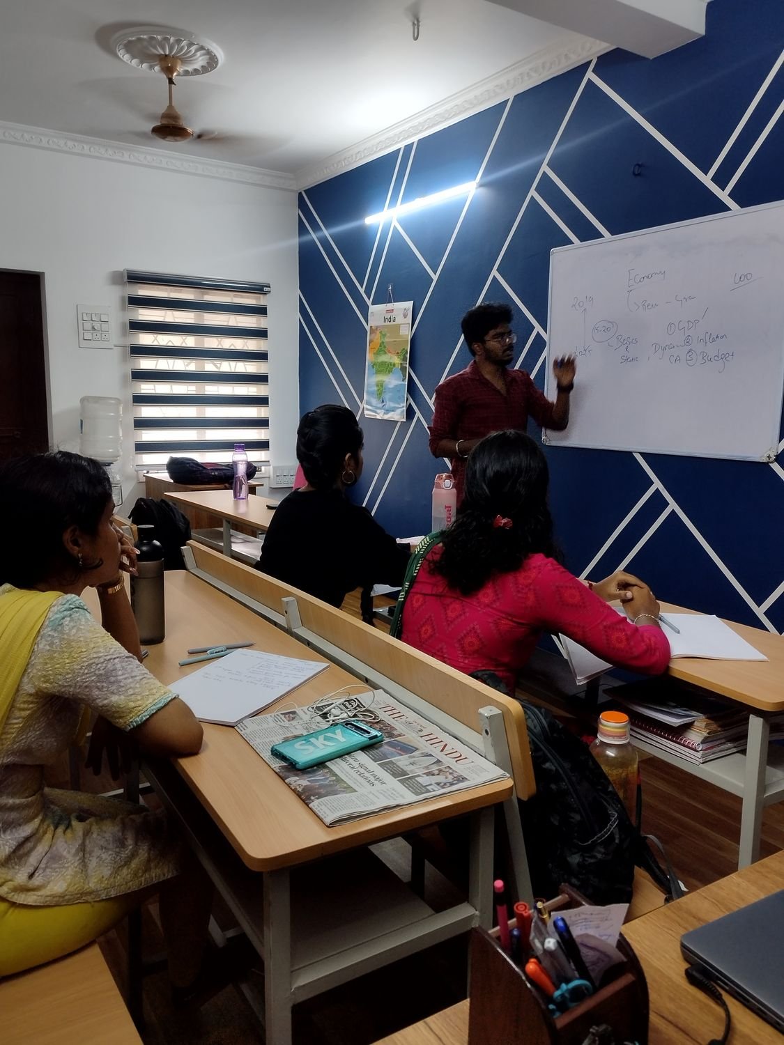 Answer writing practice session at Adhira IAS Academy